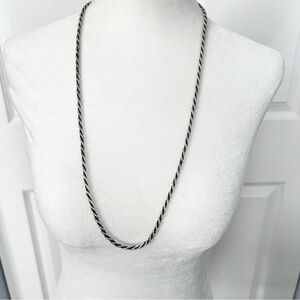 New Pursuits braided silver and black metal necklace